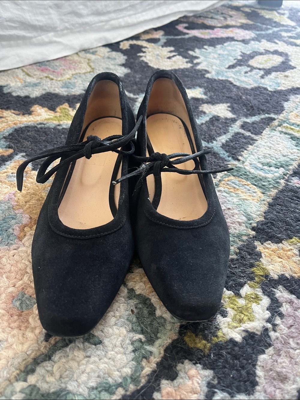 either/or Low Heel Ballet in Black Suede - Picture 9 of 11